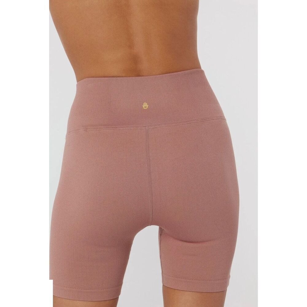 Spiritual Gangster Pink Ribbed Bike Athletic Yoga Work Out Shorts Size XS/S